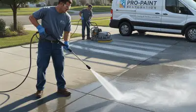 Concrete pressure cleaning in Virginia Beach, VA for driveways and walkways on a coastal property