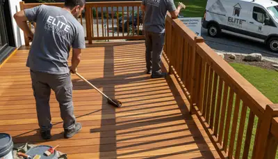 Virginia Beach deck staining for coastal wood protection by professional painters in VA