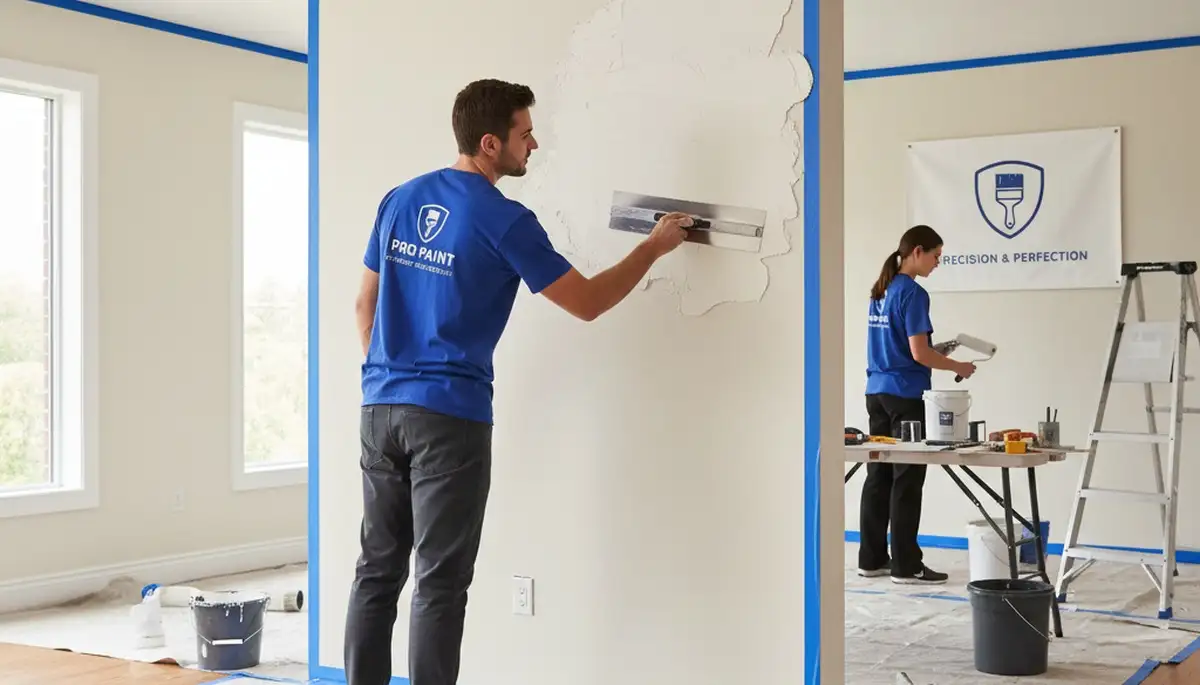 Virginia Beach, VA drywall repair by paint contractors fixing wall damage for painting prep