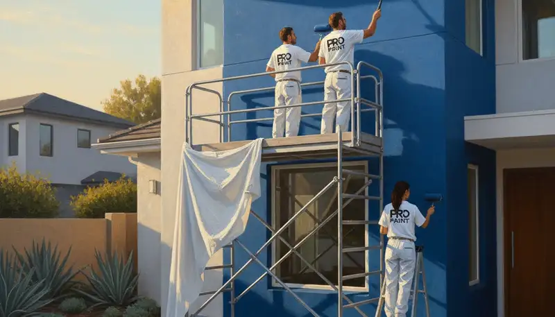 Virginia Beach, VA painters applying durable exterior house paint for coastal weather protection