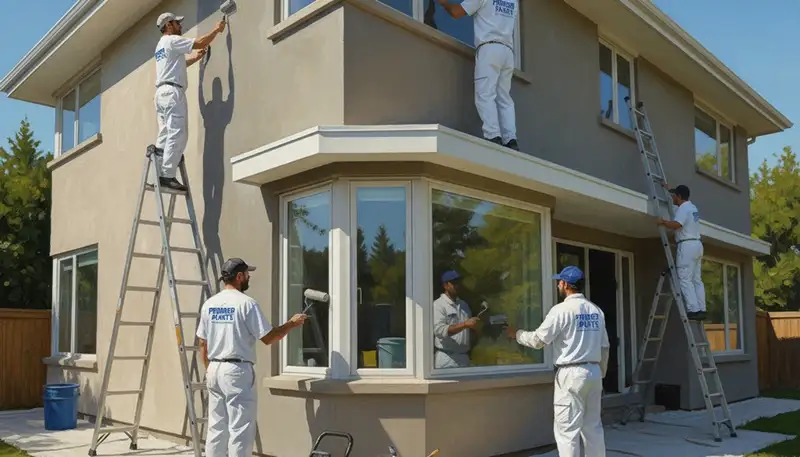 Virginia Beach, VA painters applying durable house exterior paint for coastal weather protection