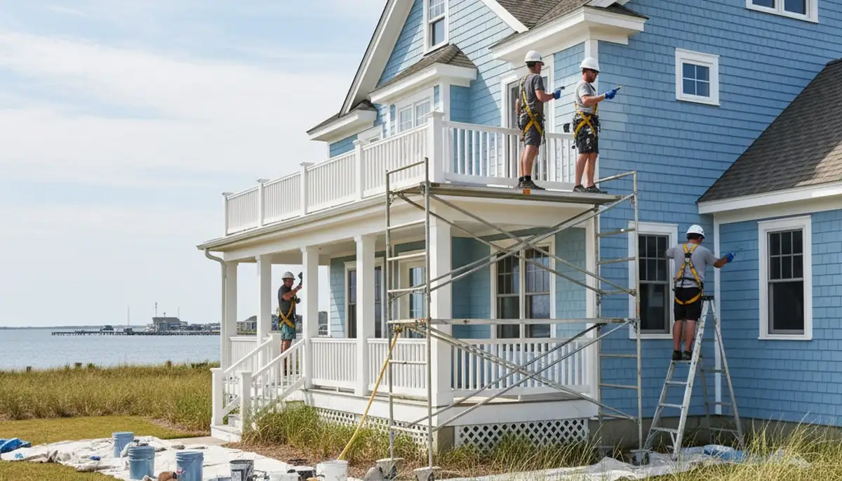 Virginia Beach, VA painting contractor updating a home exterior with professional paint services