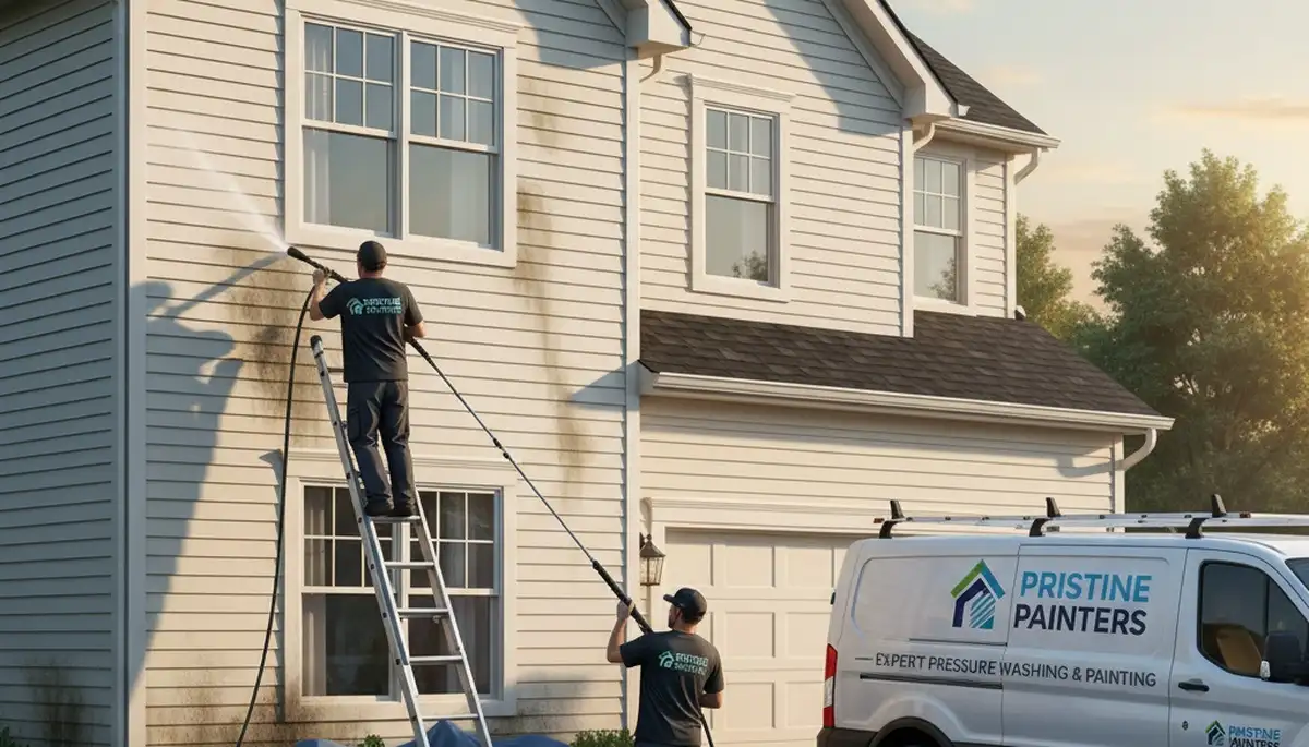 Vinyl siding pressure cleaning in Virginia Beach, VA removes algae and salt residue safely